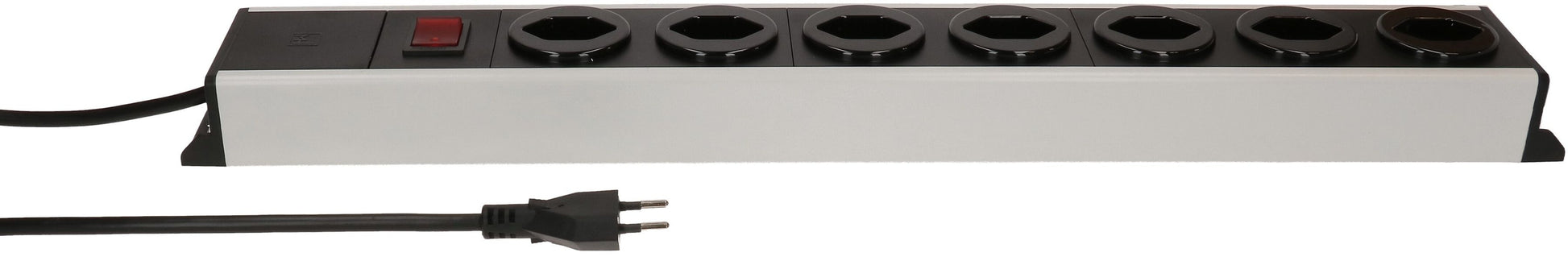 Max Hauri AG Max Hauri POWER-LINE – Steckdosenleiste, 7× T13, mit Schalter, 1,5 m, Stecker T12