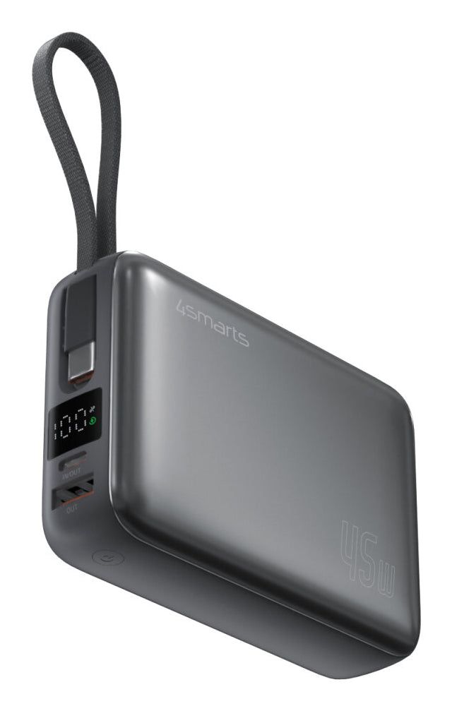 4smarts Enterprise Compact – Powerbank – 20000 mAh, PD 45 W, Anschlüsse: 1× USB-C, 1× USB-A, Grau