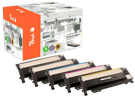 Peach Toner-Multipack CLT-404S – BK/C/M/Y, 1000 Seiten – für Samsung Xpress C 430, C 480, C 482 W und andere