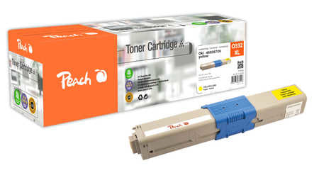 Peach Toner 46508709 – gelb, 3000 Seiten – für OKI C332DN/C332DNw/MC363DN und andere