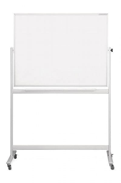 Magnetoplan Whiteboard – 120 × 220 cm, lackierter Stahl, magnetisch, Aluminiumrahmen, mobil, beidseitig, drehbar