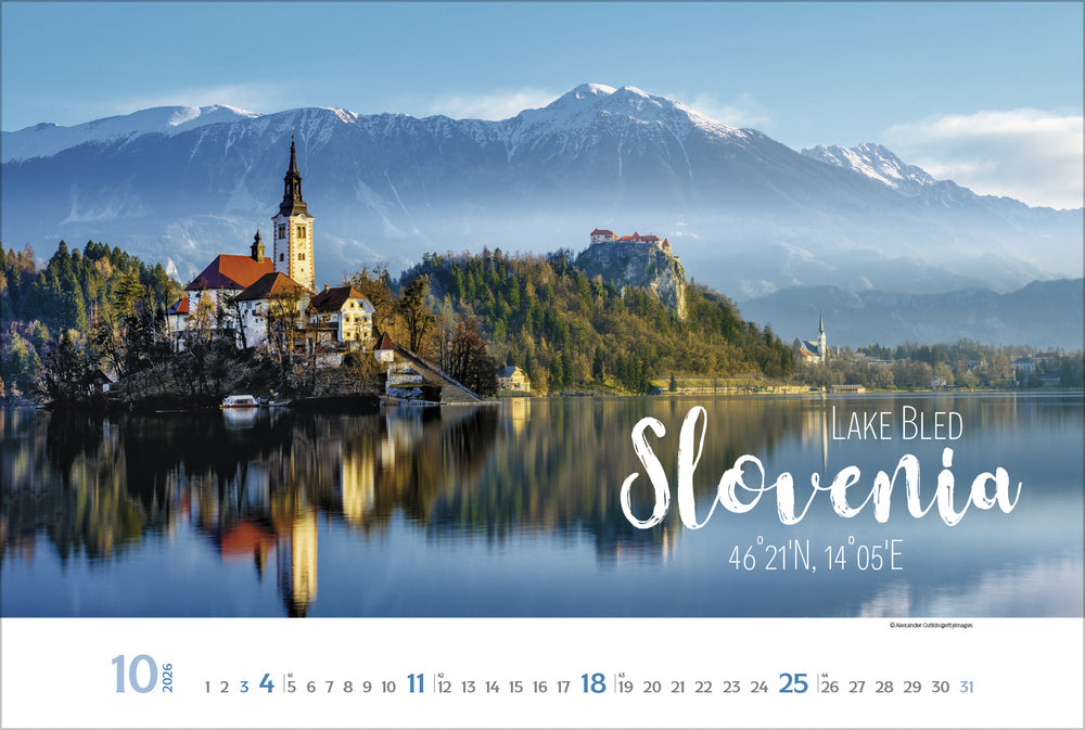 Korsch Verlag Bildkalender Around the World 2026 – 58 × 39 cm