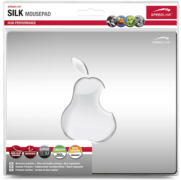 SPEEDLINK Birne – Mauspad – 230 × 190 mm, 1,5 mm, Silber