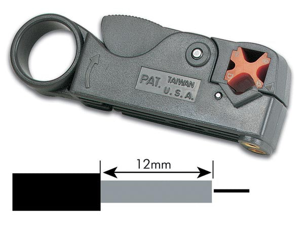 Velleman Abisolierzange für RG58/RG59, Abisolierdurchmesser 4/6/8/12 mm, 76 mm – Grau