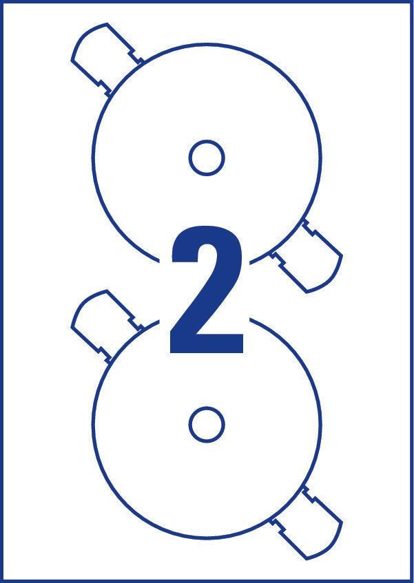 Avery Zweckform – Datenträger-Etiketten SuperSize, Ø 117 mm, weiss, selbstklebend, 50 Etiketten (25 Blatt)