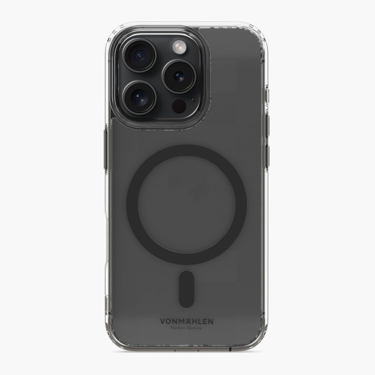 Vonmählen Backcover – für Apple iPhone 16 Pro Max, MagSafe, Kunststoff, transparent/schwarz