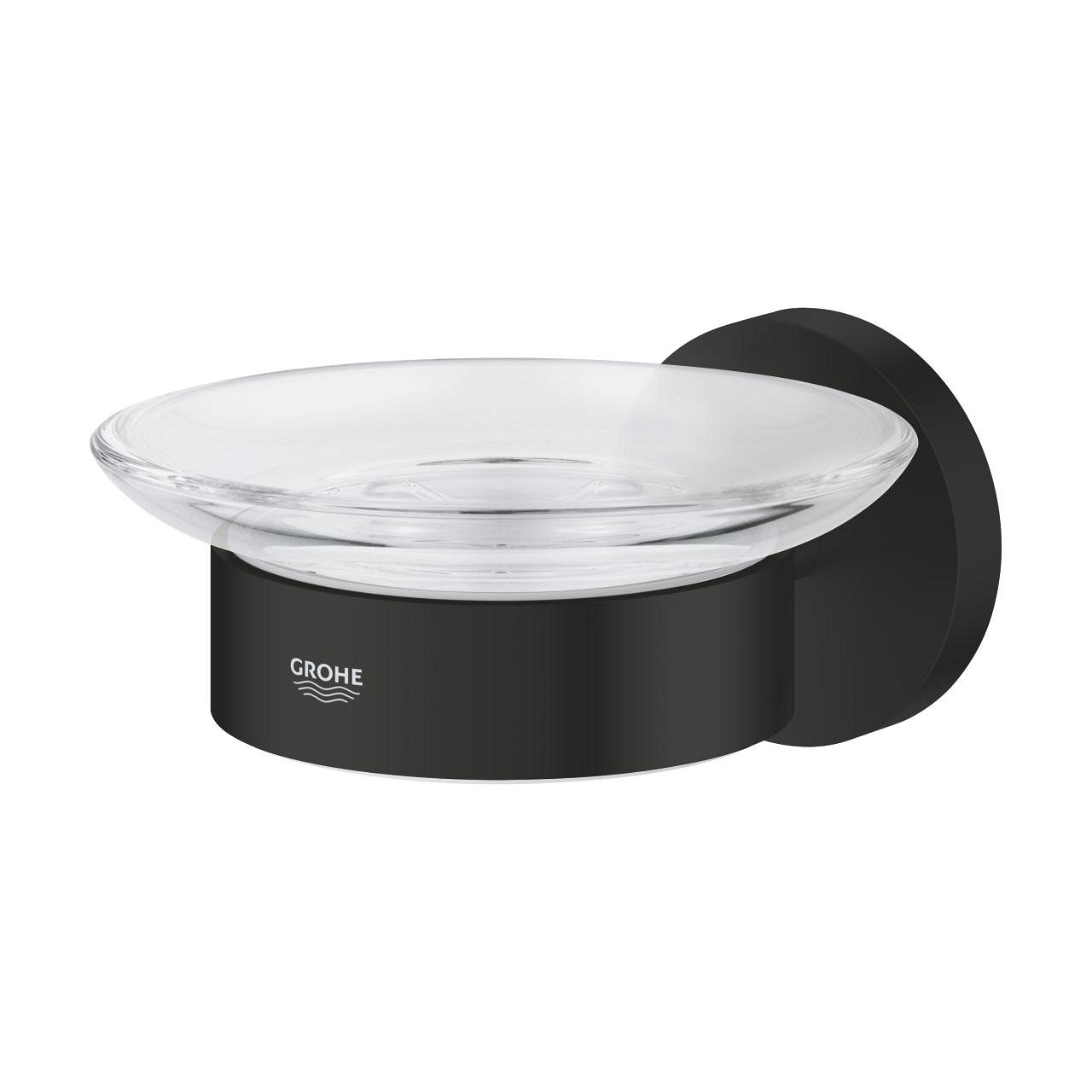 GROHE Seifenhalter (Wand) Start – Glas, Wandmontiert, 6×12,5×5,8 cm, Schwarz/Transparent