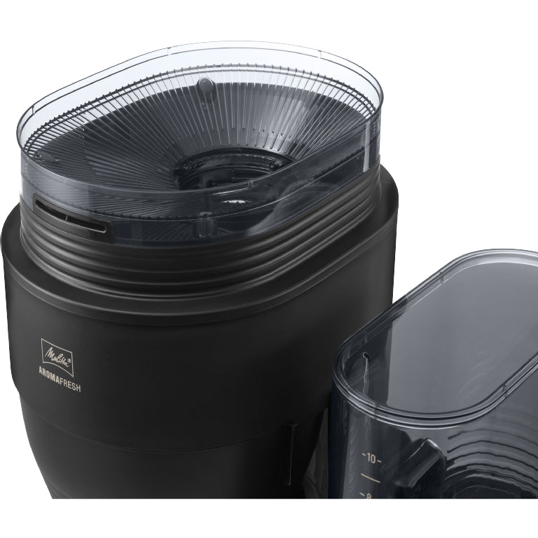 Melitta AromaFresh Filterkaffeemaschine – 10 Tassen, 1,25 l, Keramik-Mahlwerk, Schwarz