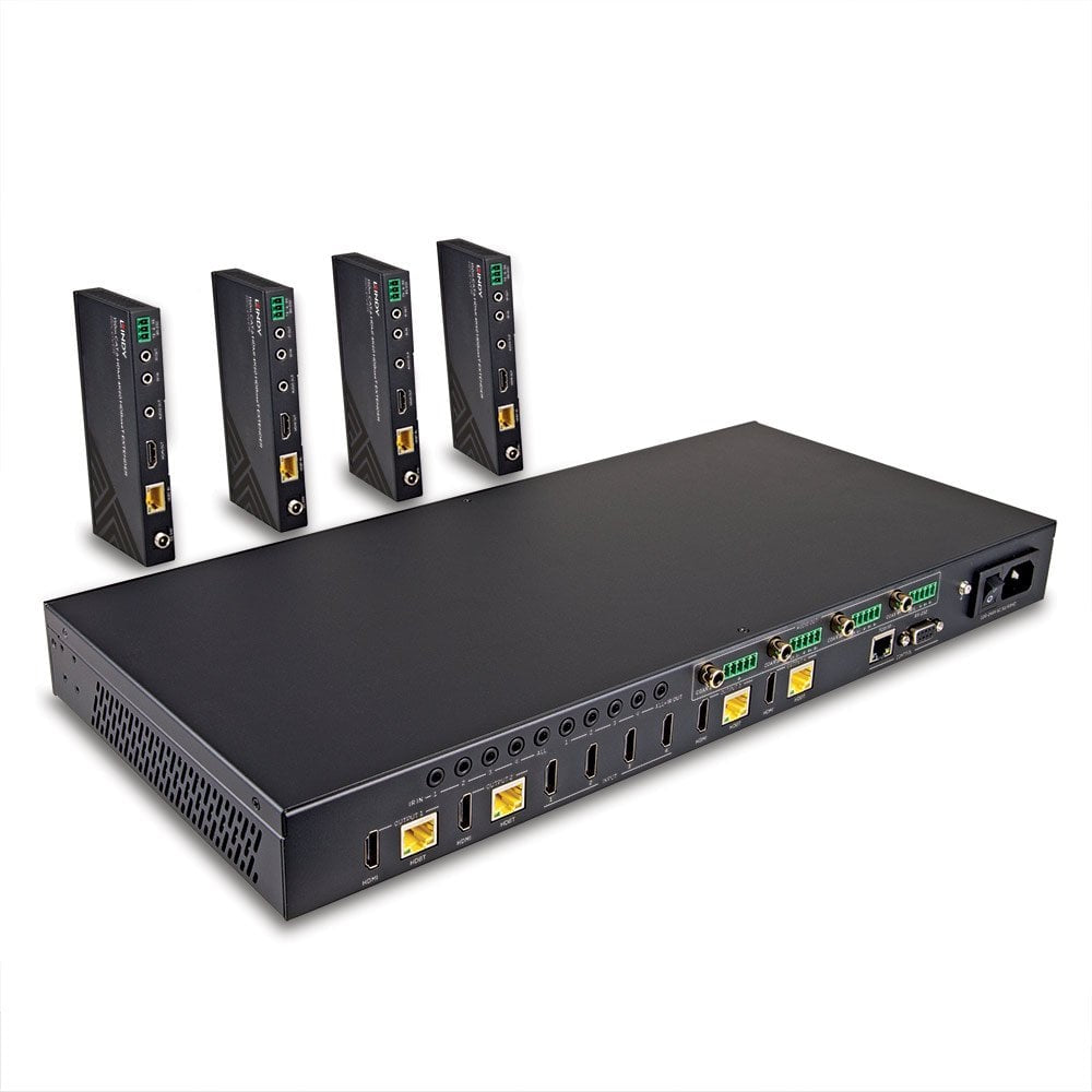 Lindy HDMI-Matrix 4×4, 4K60, HDBaseT über Cat-6, bis 150 m