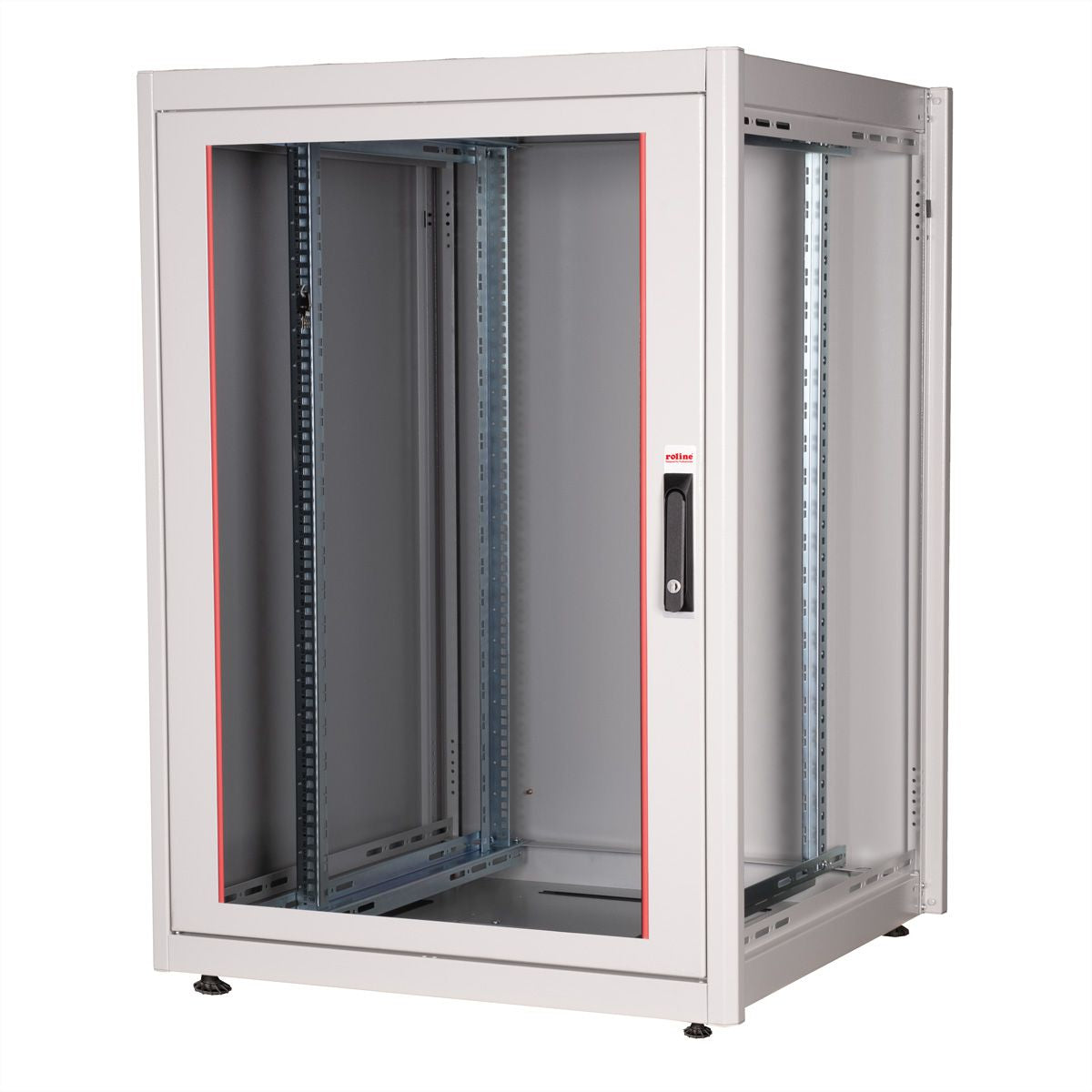 ROLINE Basic – 19" Netzwerkschrank 22U, IP20, abschliessbar, 800 × 800 × 1125 mm, lichtgrau, Stahl