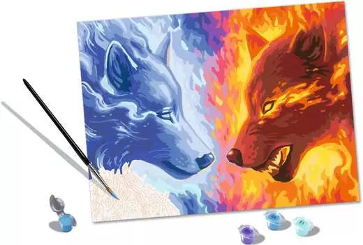 Ravensburger Malen-nach-Zahlen-Set – Wölfe – 40 × 30 cm – ab 12 Jahren
