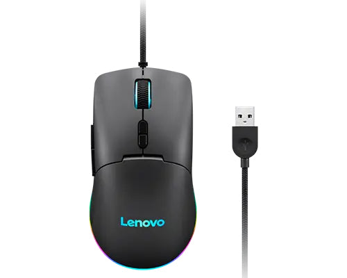 Lenovo GY51M74265 – Gaming-Maus – Kabelgebunden (USB‑A), 8000 DPI, RGB-Beleuchtung, rechts, Schwarz