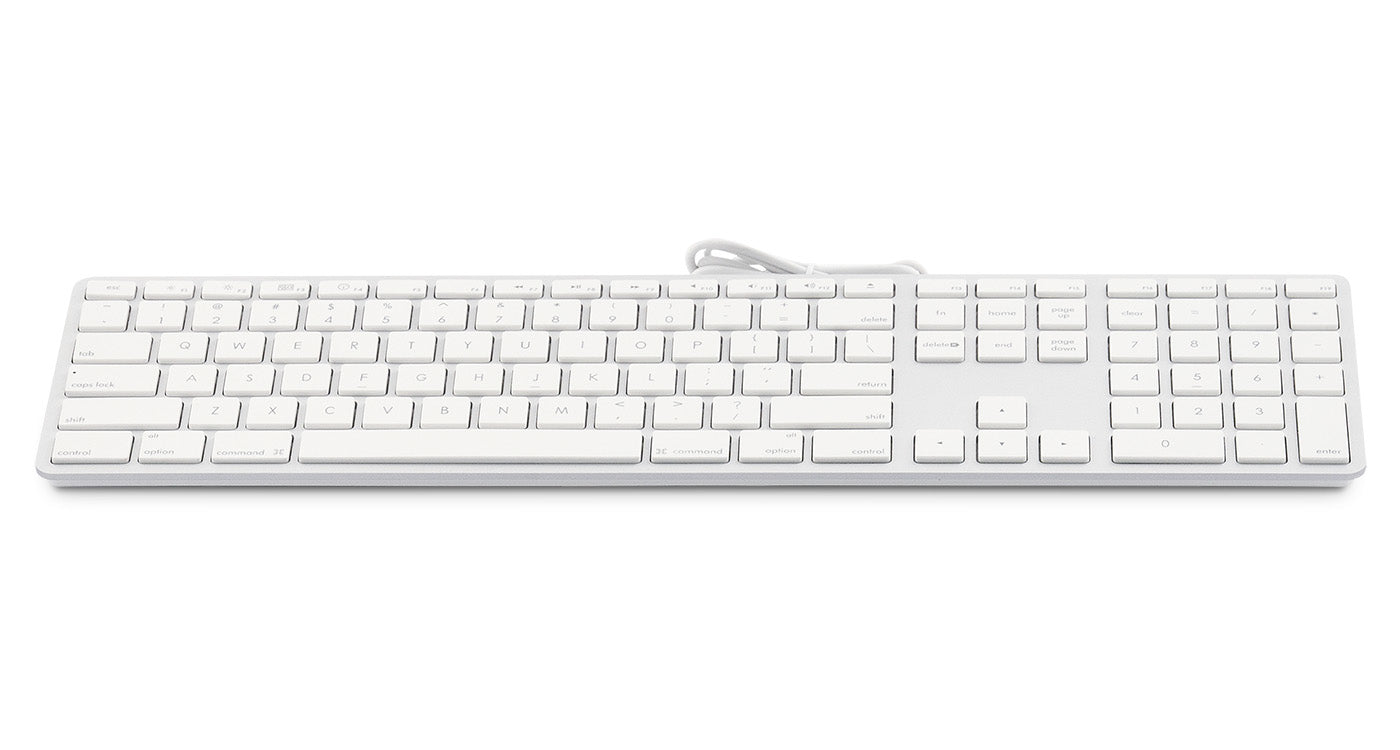 LMP KB-1243 – Tastatur, kabelgebunden (USB-A), US-Layout (EN), Fullsize (mit Ziffernblock), Scherenmechanik, Weiss