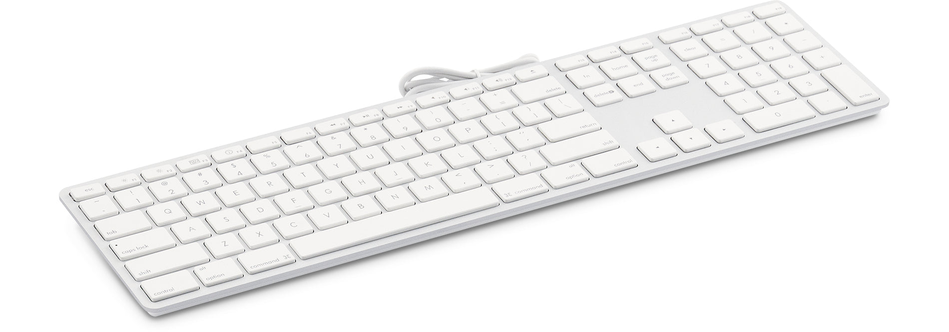LMP KB-1243 – Tastatur, kabelgebunden (USB-A), US-Layout (EN), Fullsize (mit Ziffernblock), Scherenmechanik, Weiss