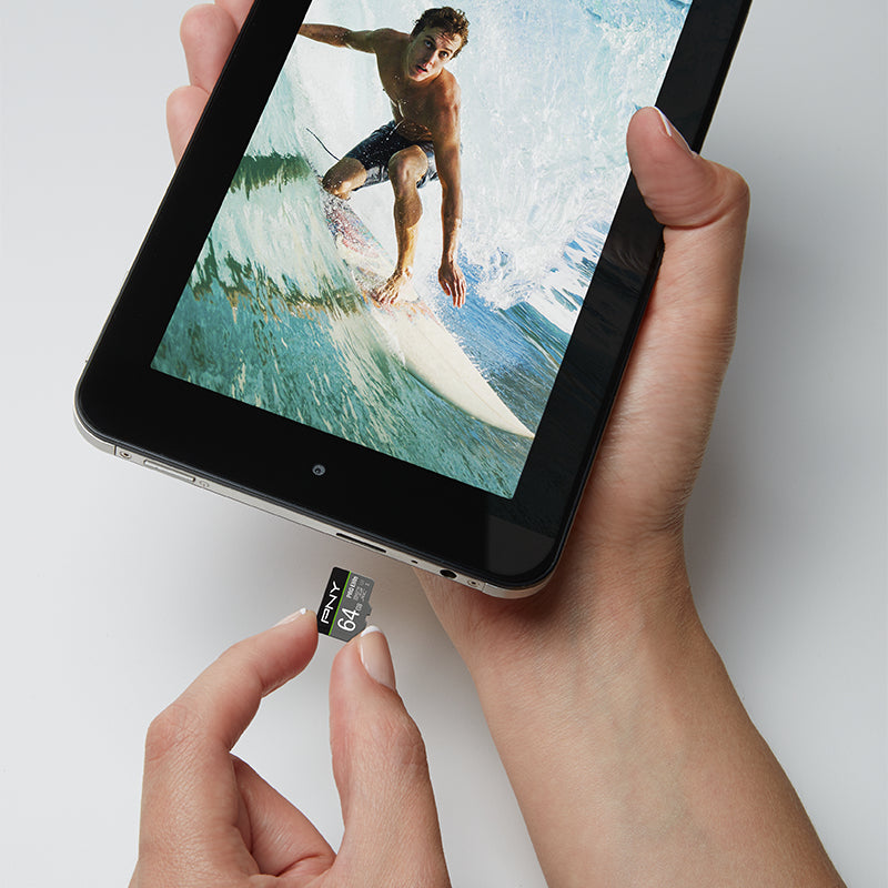 PNY PRO Elite PSDU64GV3 microSDXC 64 GB – UHS-I, Klasse 10, U3, A1, 100/90 MB/s, inkl. SD-Adapter