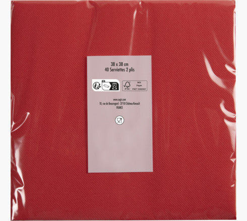 PRONAPPE Servietten – rot – 38 × 38 cm, 2-lagig – 40 Stück
