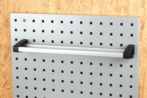 wolfcraft GmbH Wolfcraft Lochwandablagebügel – Aluminium/Schwarz, B 500 × H 30 × T 110 mm, für Lochwand