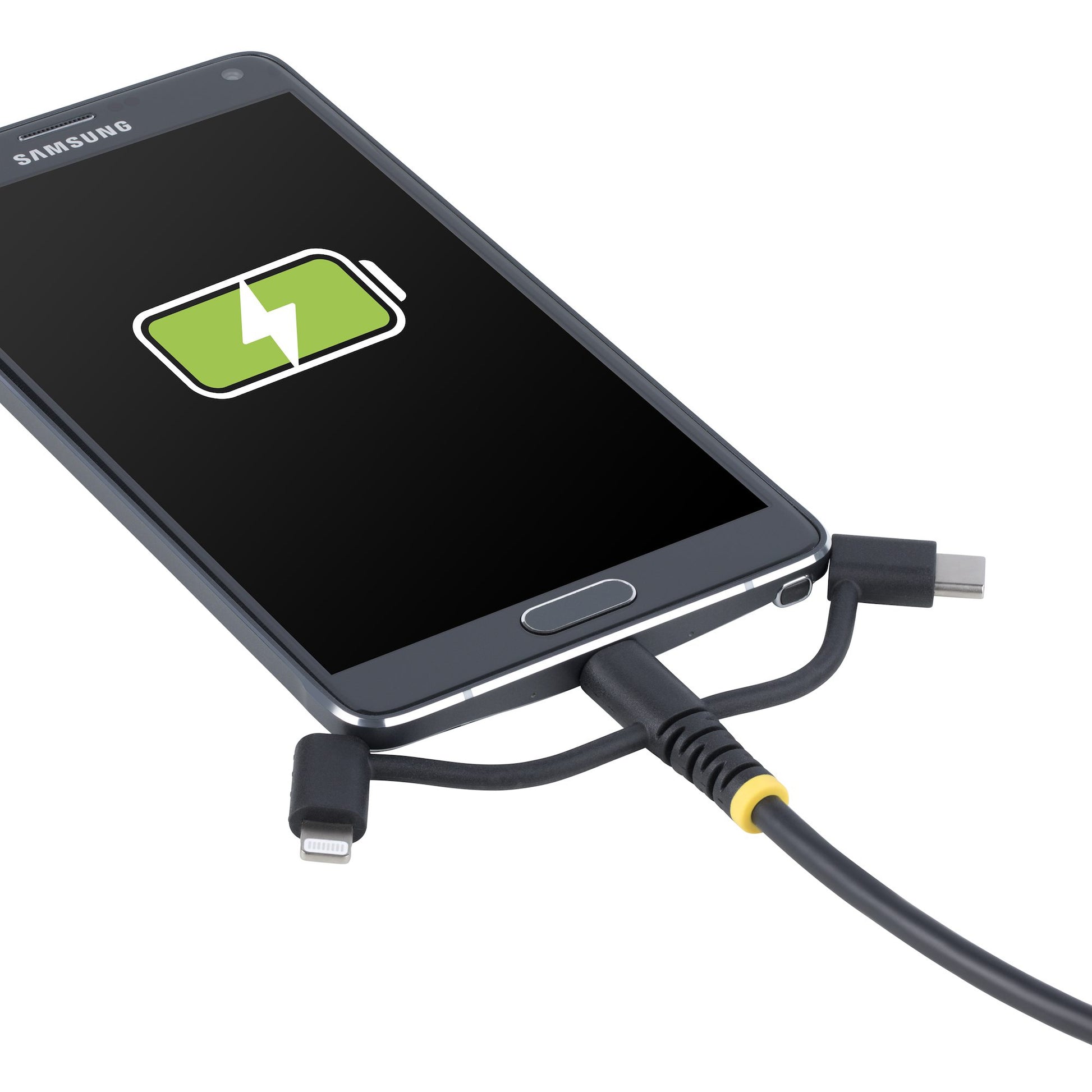 StarTech.com USB-Kabel – USB-A auf Micro-USB/Lightning/USB-C – USB 2.0 (480 Mbit/s) – 1 m – TPE-Mantel – Schwarz