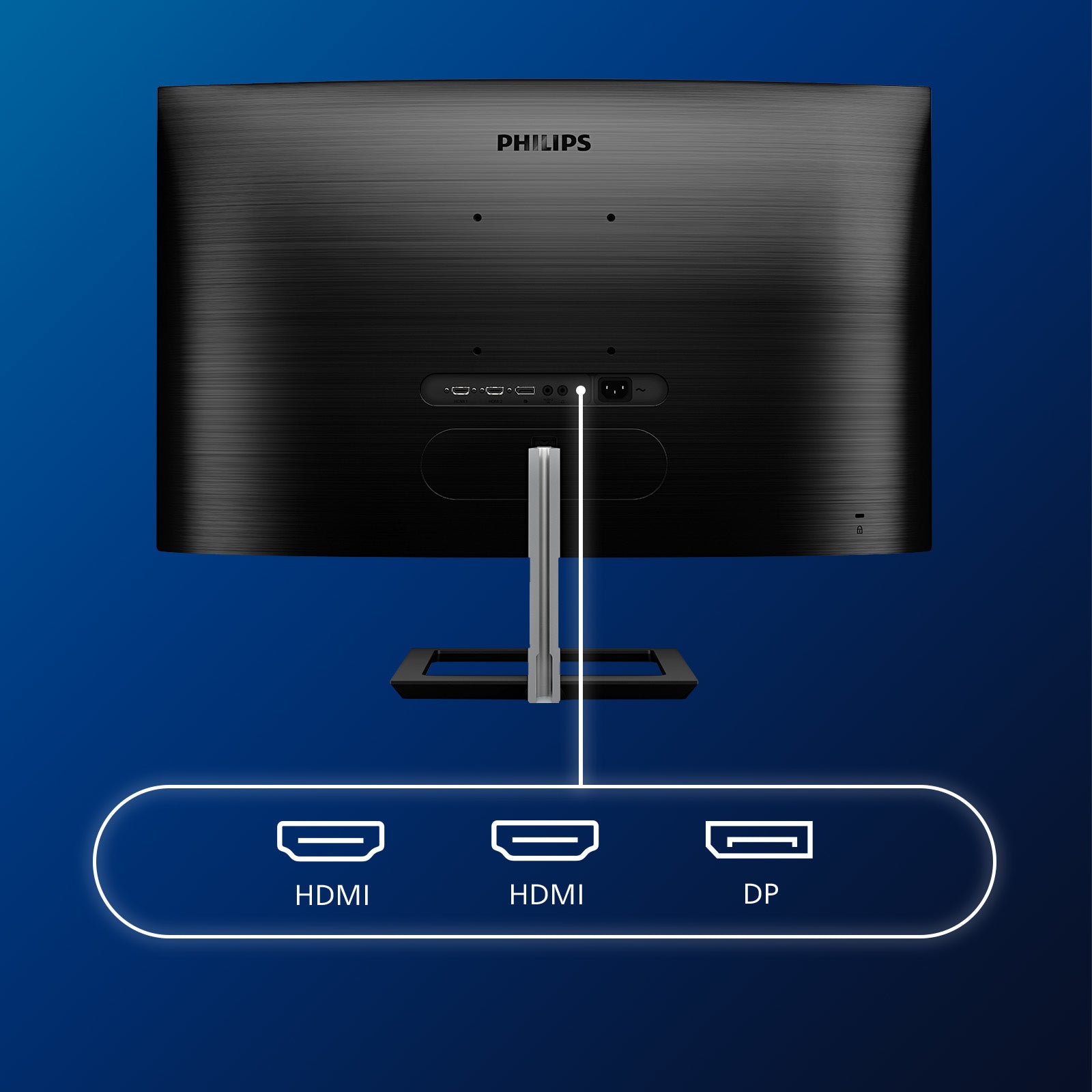 Philips 328E1CA – Monitor, 31,5", 250 cd/m², Gebogen, Lautsprecher, Adaptive Sync, VESA 100 × 100, Schwarz