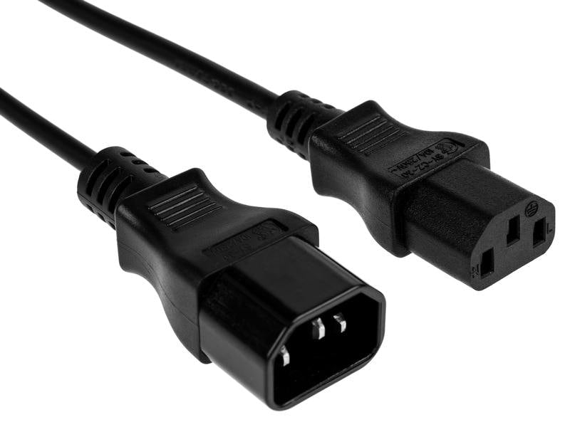 Furber. Netzkabel – IEC C14 zu IEC C13, 1,5 m, 2,5 A, schwarz