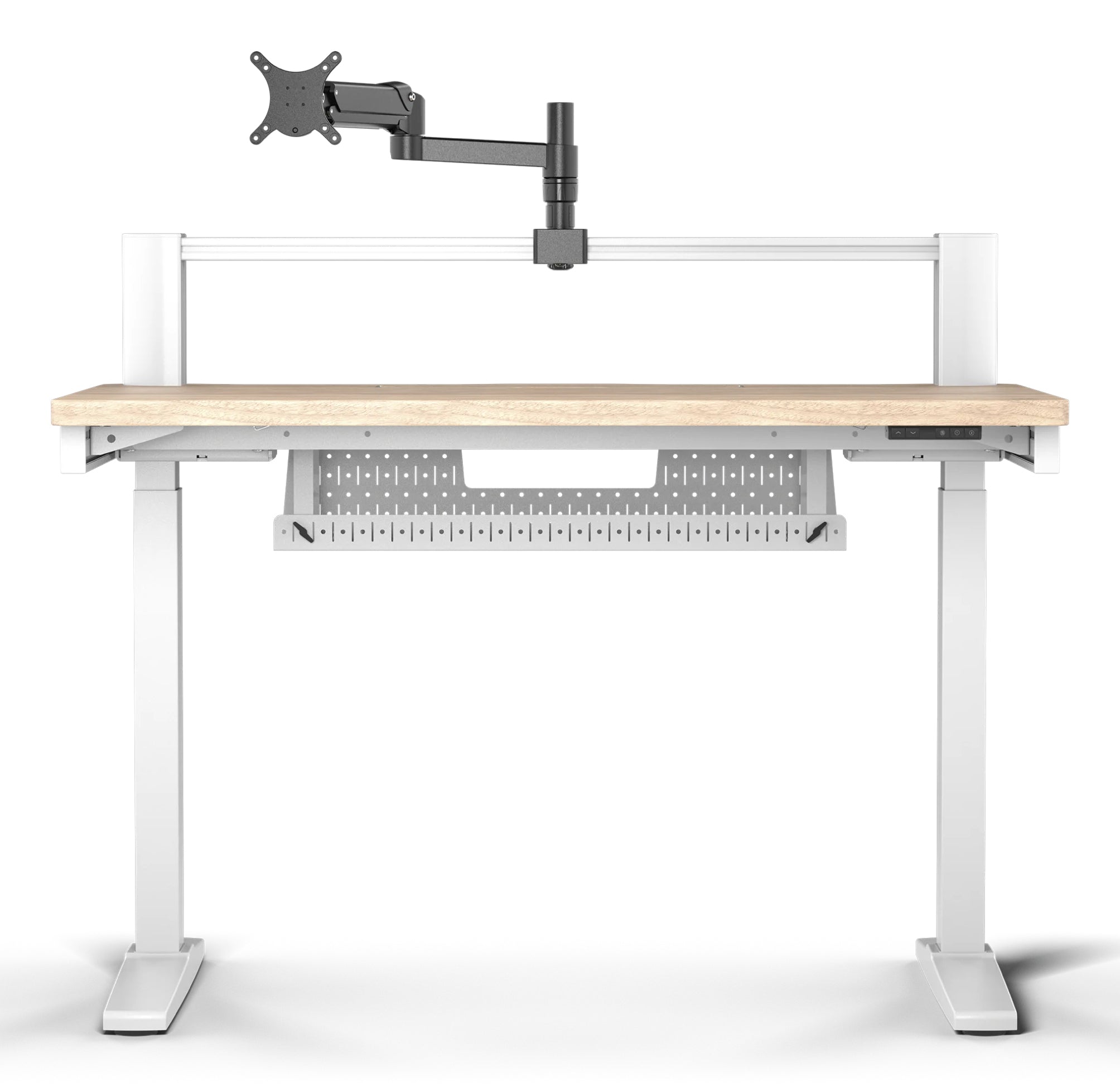 Corsair Platform:4 Elevate – Sitz-/Steh-Tisch, elektrisch, 120 × 76 cm, 120 kg, Walnuss/Weiss