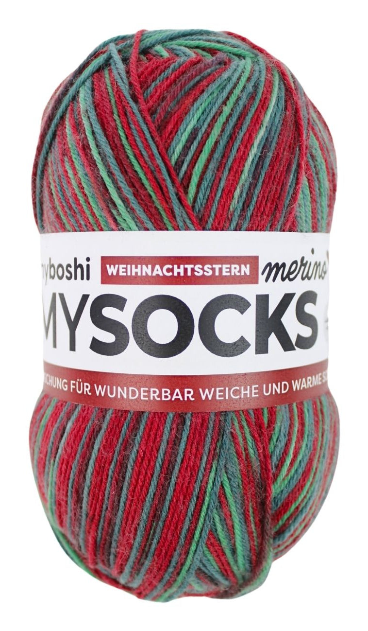 myBoshi mysocks Merino Garn Mehrfarbig – 100 g, 420 m, Nadel 2,5 mm, 75% Schurwolle/25% Polyamid