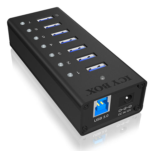ICY BOX IB-AC618 USB-Hub – USB 3.0, 7× USB-A