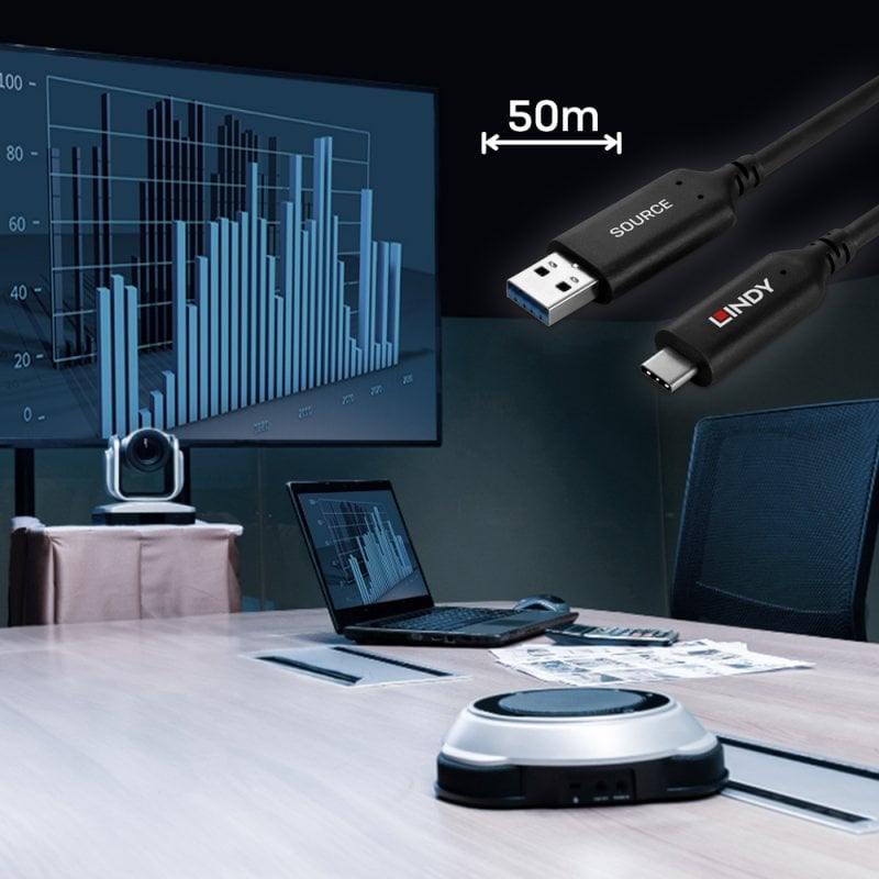 Lindy USB-Kabel, USB-A zu USB-C, 50 m, USB 3