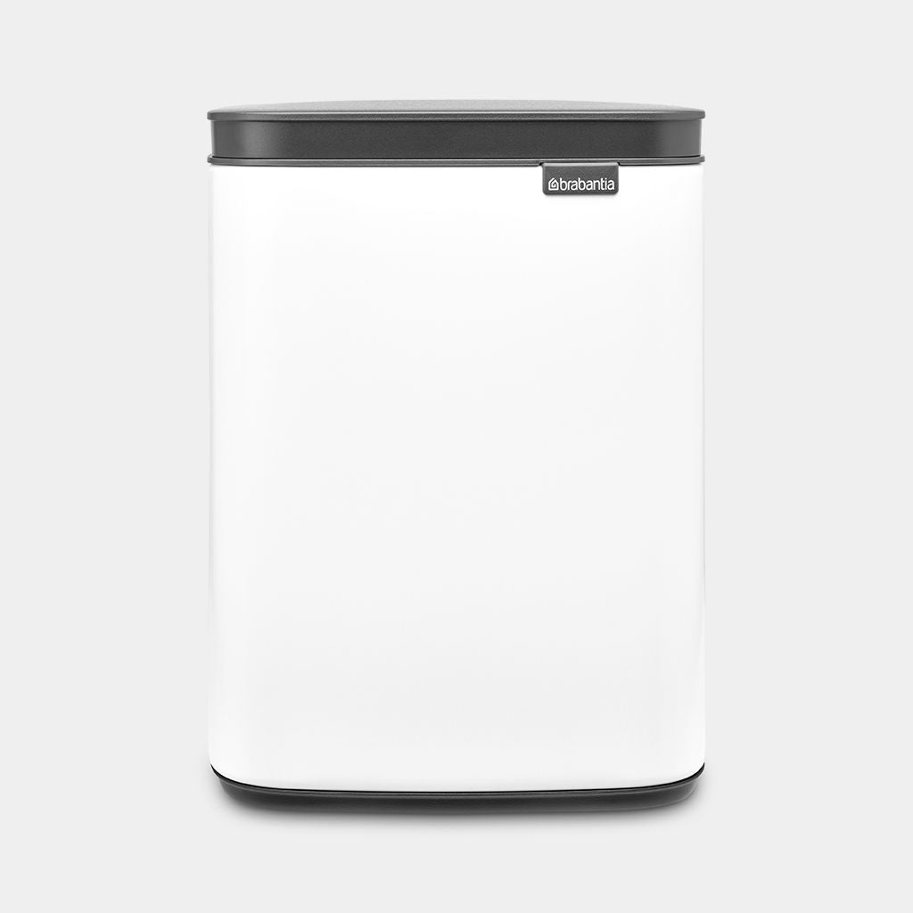 Brabantia Kosmetikeimer Bo – 4 l – Stahl, Rechteckig – Weiss – Soft-Close, Anti-Rutsch
