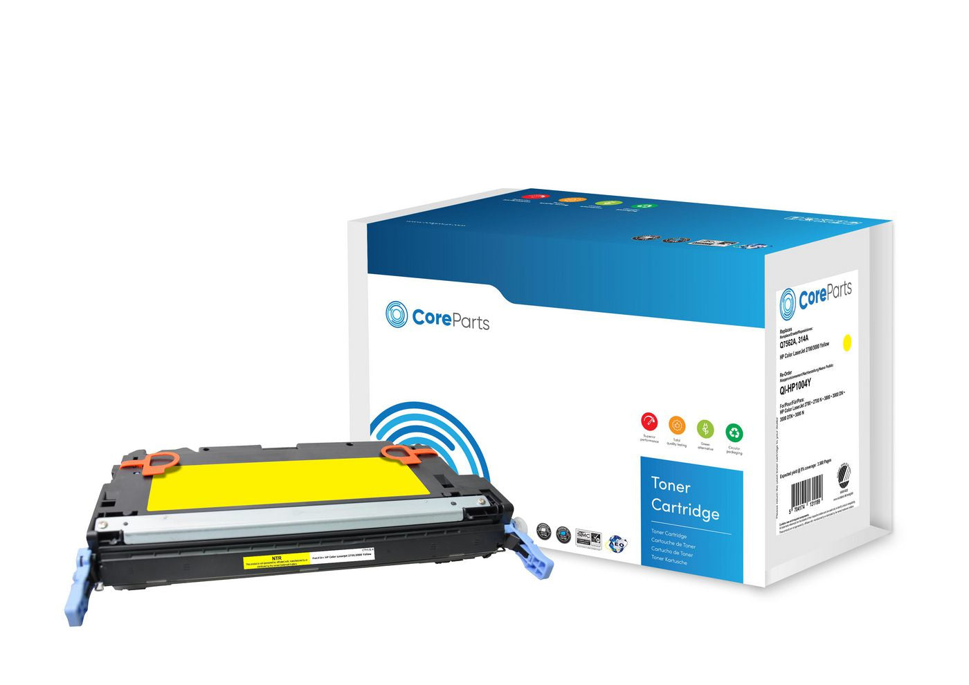 CoreParts HP 314A (Q7562A) Gelber Toner – Original – 3'500 Seiten – für HP Color LaserJet 2700/3000