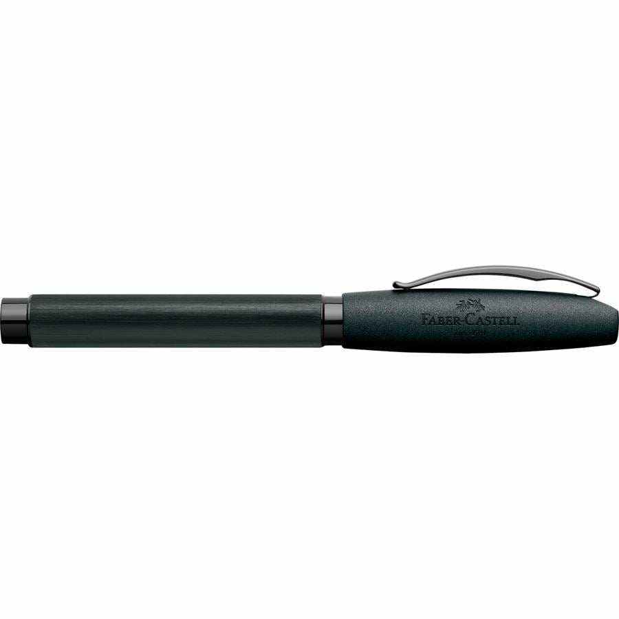 Faber-Castell Essentio B 148437 – Tintenroller, Schwarz, mit Kappe, Aluminium (Lack)