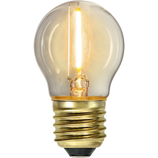 Star Trading LED-Leuchtmittel E27 G45 – Warmweiss 2100 K, 70 lm, 0,8 W, 360° – IP44 – 10 Stk. – Transparent