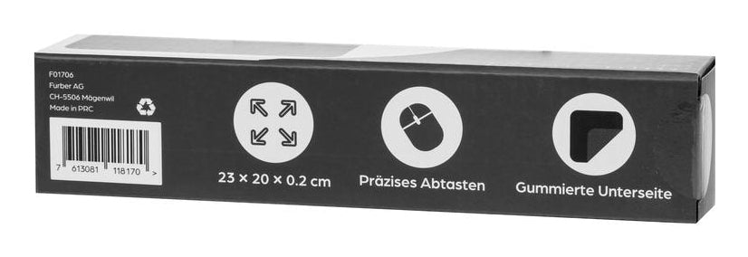 ONIT Starter – Mauspad – 230 × 200 mm, Gummi, Textil, Schwarz, Anti-Rutsch-Basis