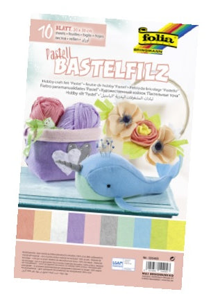 Folia Dekostoff, Bastelfilz, Pastell, 20 × 30 cm, 150 g/m², 520495