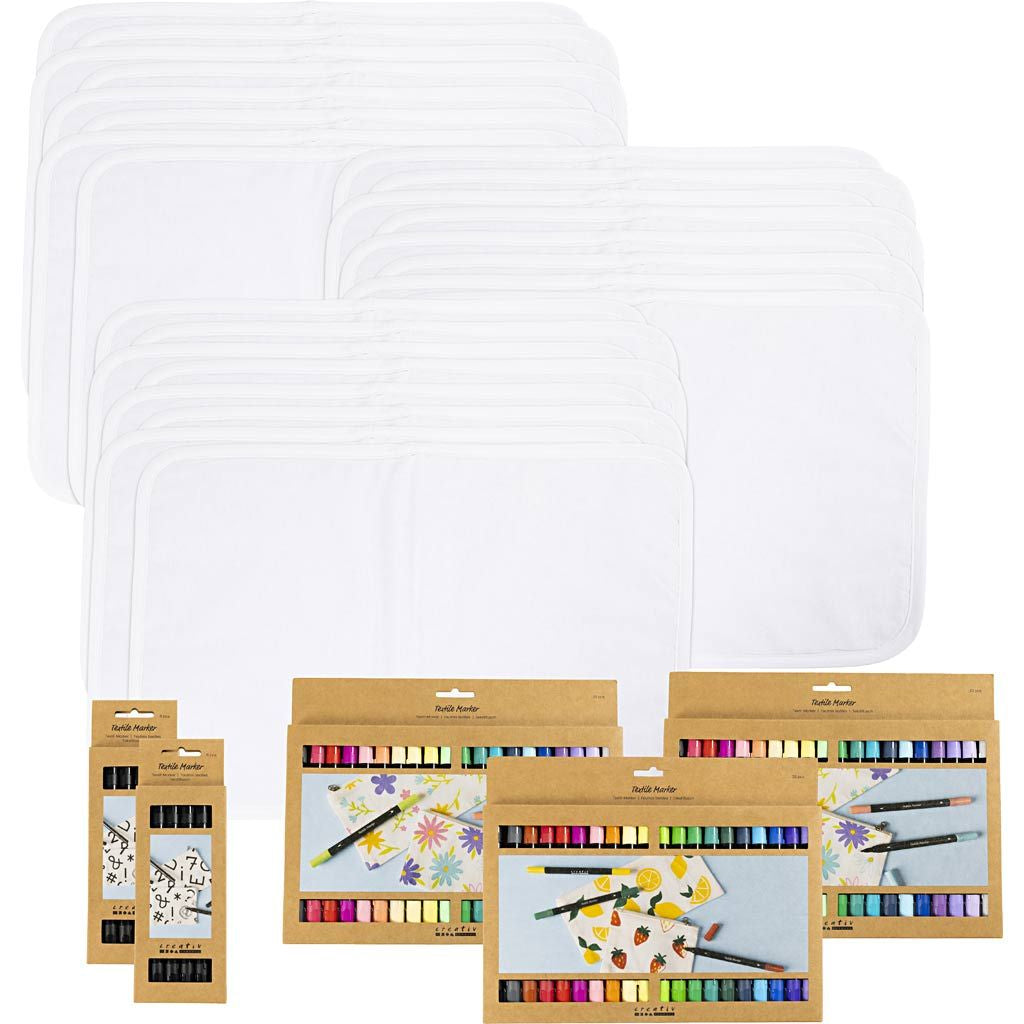 Creativ Company Tischset – 30×45 cm, 30er-Set, Baumwolle, Natur