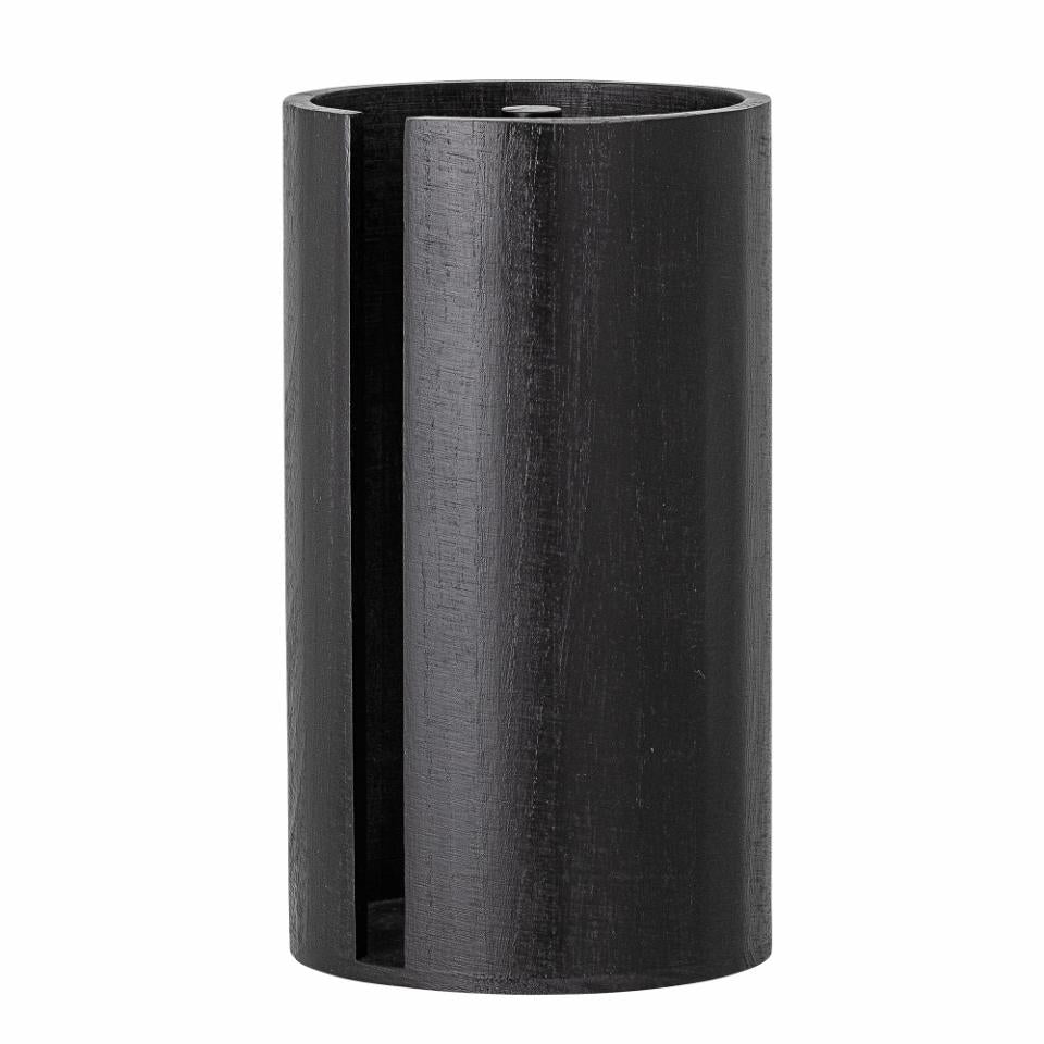 Bloomingville Küchenrollenhalter Paulownia (Holz), Ø 14,5 × 25,5 cm, Schwarz