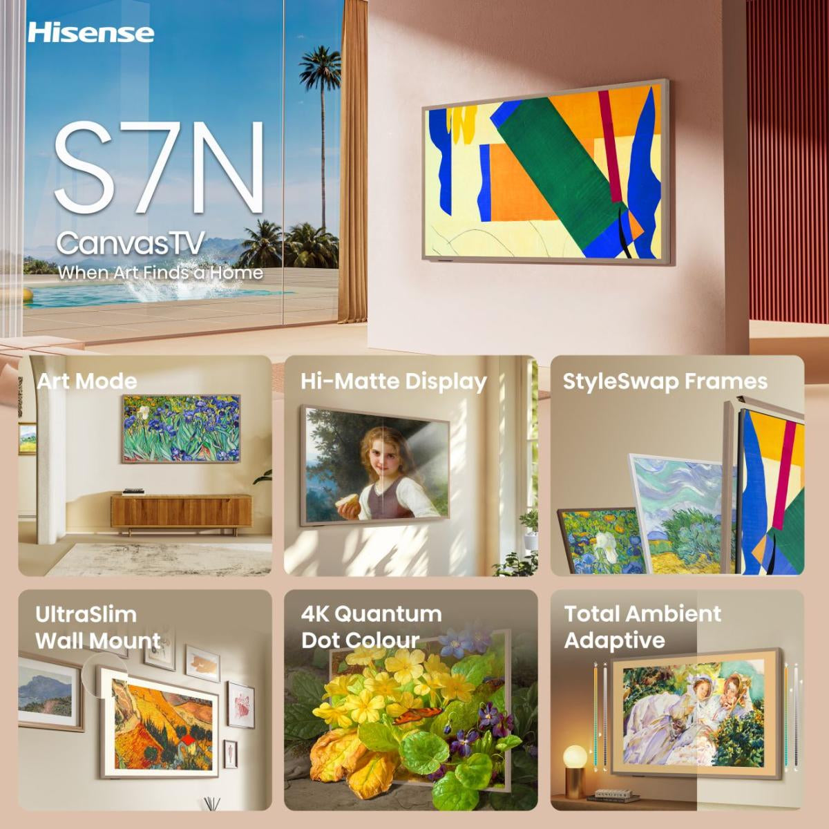 Hisense S7NQ 55" TV – 4K UHD – QLED – VIDAA 7 – 120 Hz – HDR10+