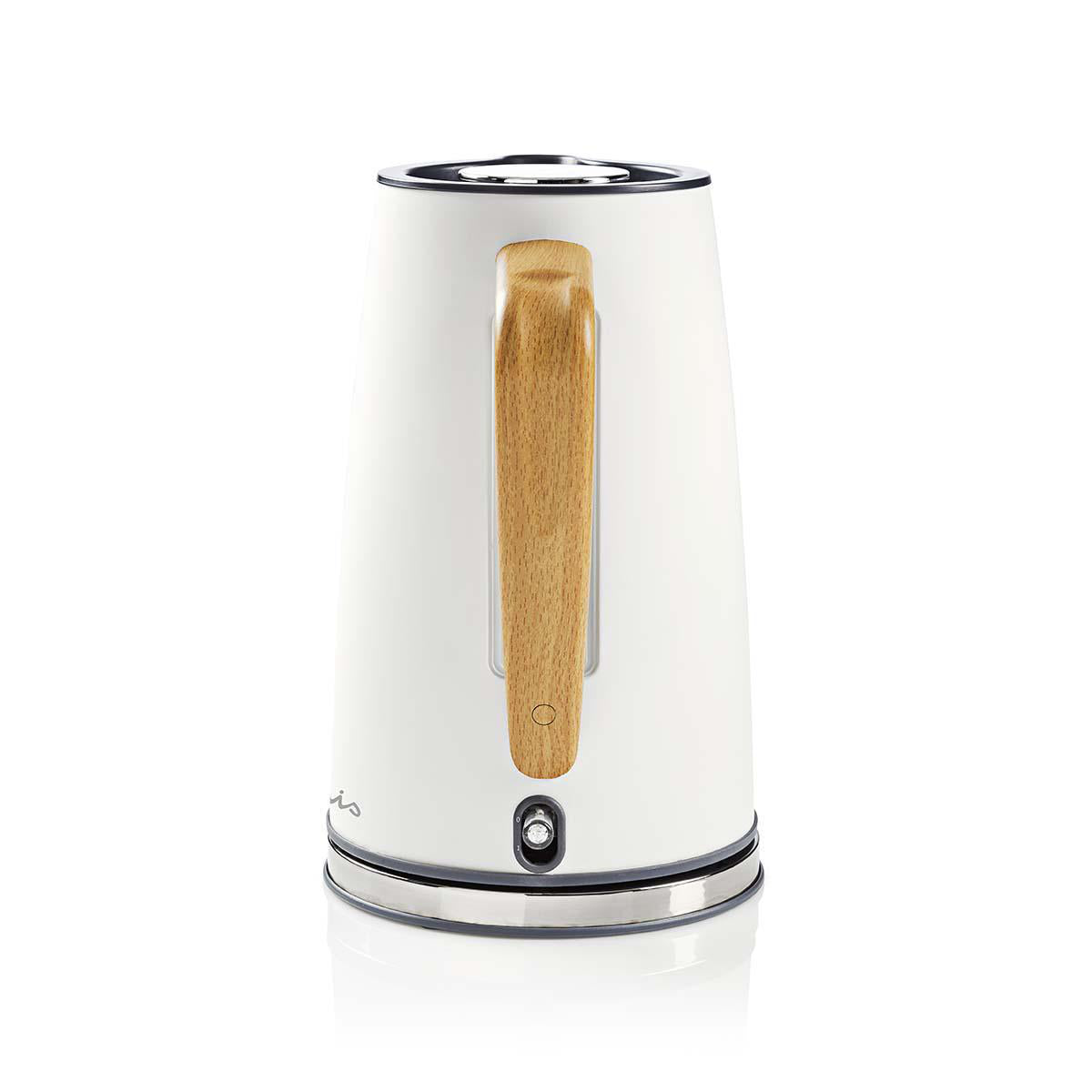 Nedis Wasserkocher – 1,7 l, Kunststoff, 2200 W, Weiss, 360°-Sockel