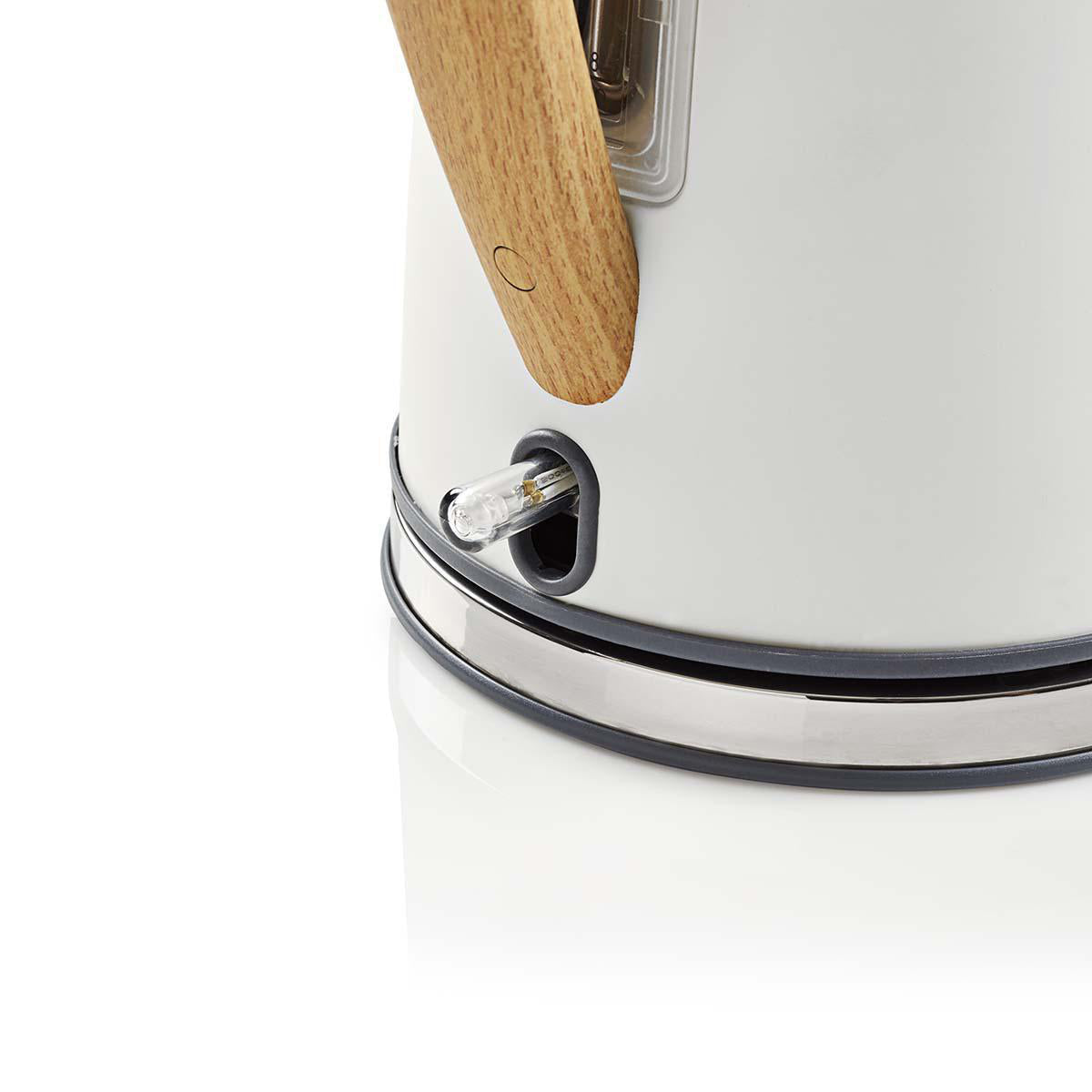 Nedis Wasserkocher – 1,7 l, Kunststoff, 2200 W, Weiss, 360°-Sockel