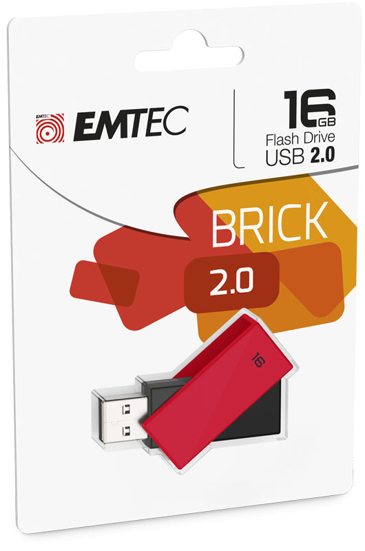Emtec C350 USB-Stick – 16 GB, USB 2.0, rot
