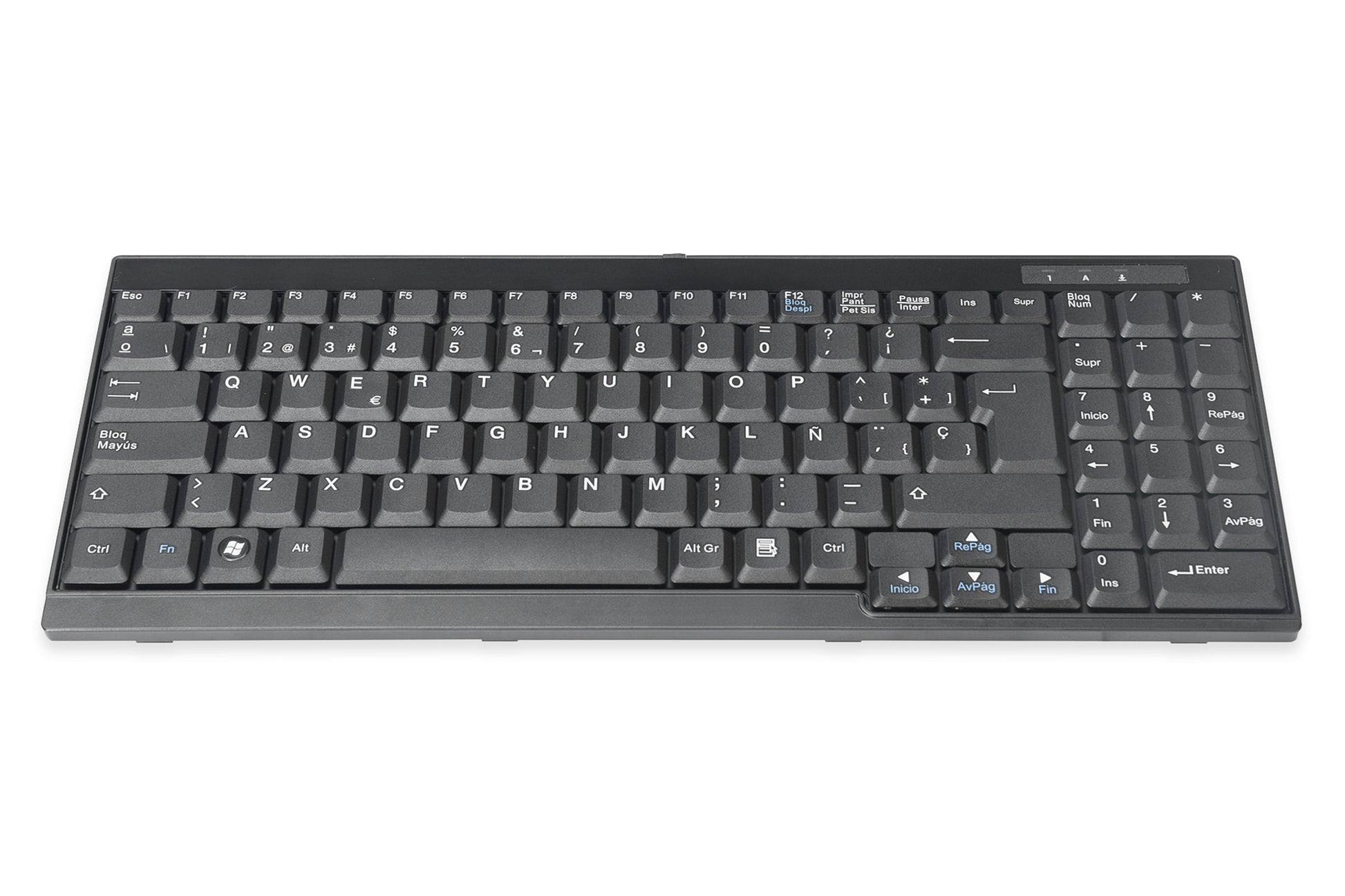 Digitus Tastatur, kabelgebunden (USB-A), ES-Layout (ES), Fullsize (mit Ziffernblock), Membran, Schwarz