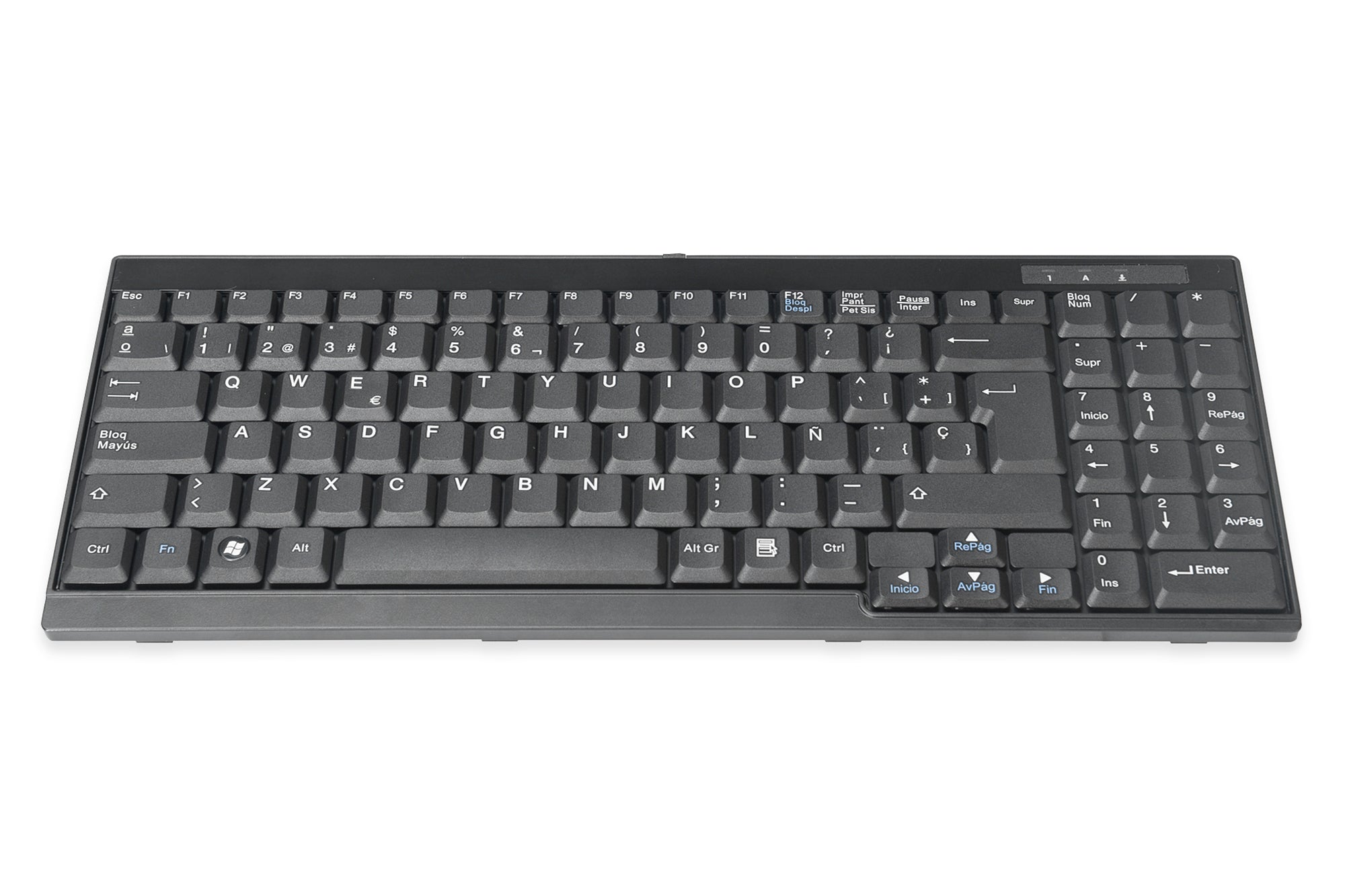 Digitus Tastatur, kabelgebunden (USB-A), ES-Layout (ES), Fullsize (mit Ziffernblock), Membran, Schwarz