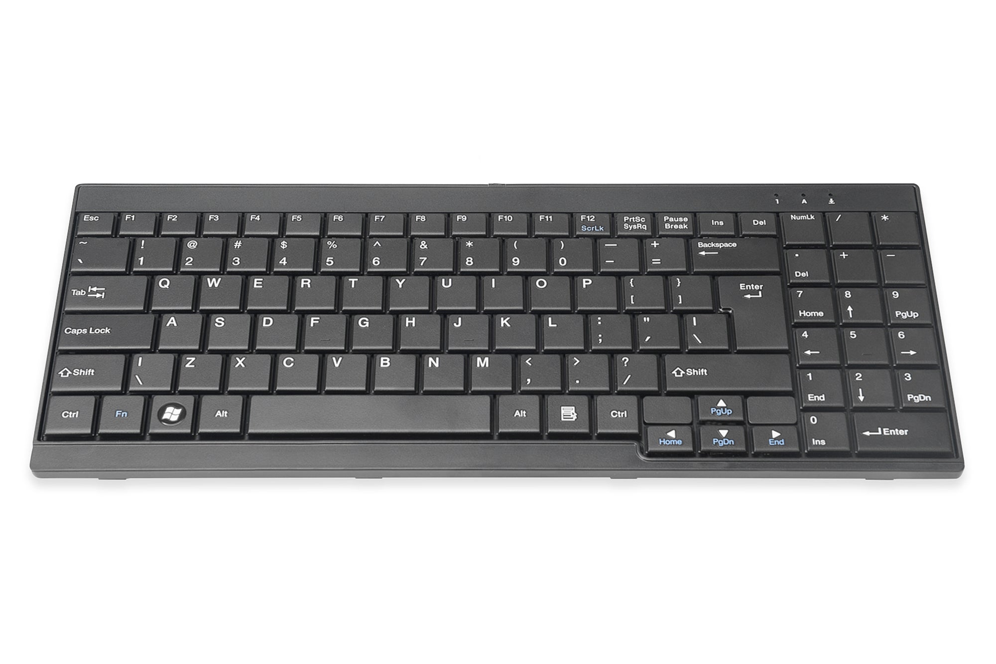 Digitus Tastatur, kabelgebunden (USB), US-Layout (EN), Fullsize (mit Ziffernblock) – für TFT-Konsolen