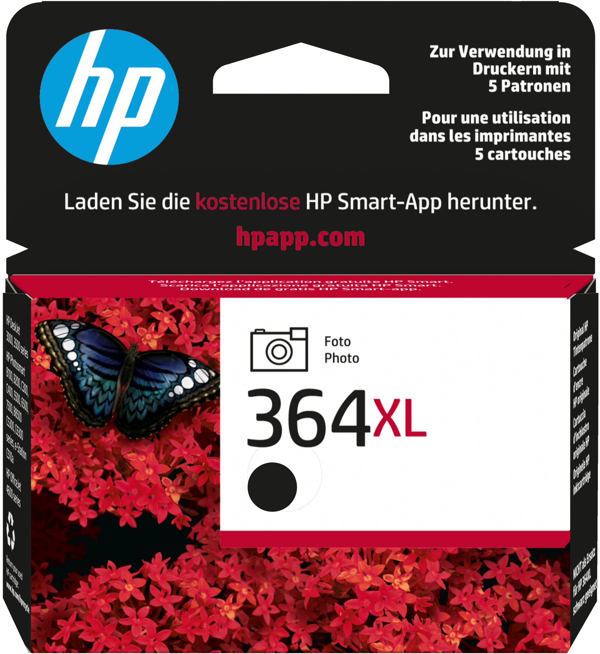 HP Tintenpatrone 364XL, Foto schwarz, 290 Seiten – für Tintenstrahldrucker, Multifunktionsgeräte