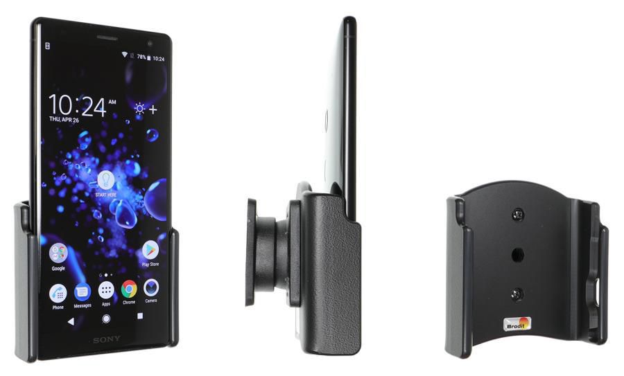 Brodit Swivel 711051 – Auto-Ladegerät – Eingebautes Ladegerät, Lüftungsschlitz – für Sony Xperia XZ2 – Schwarz