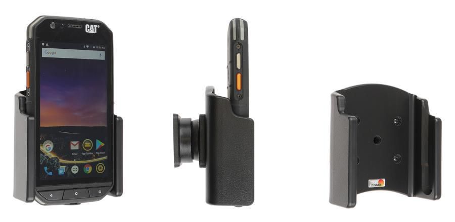 Brodit Tischständer, 360° drehbar, neigbar – für Smartphone – Schwarz, Kunststoff