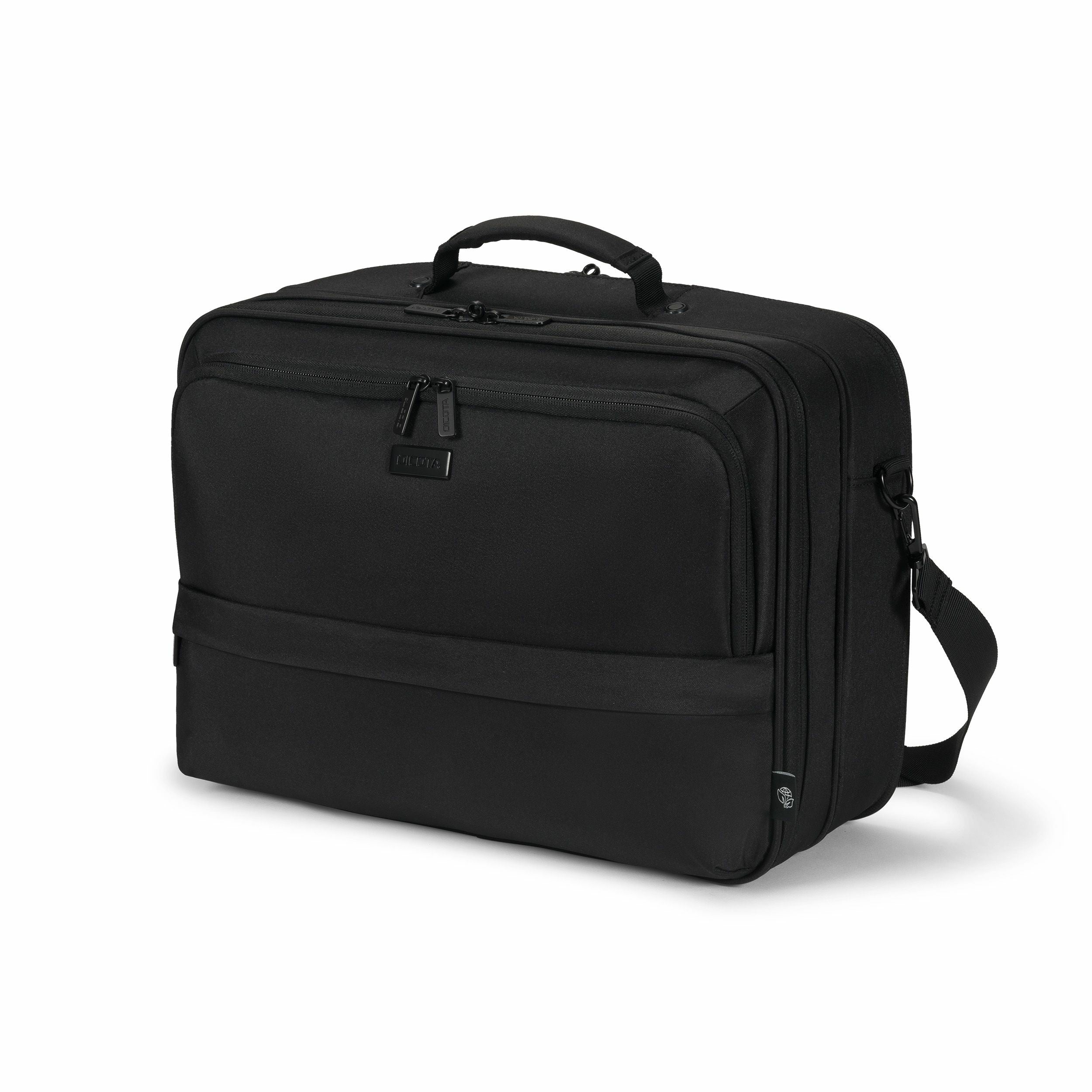 DICOTA Notebook-Tasche für bis 16" – wasserabweisend, Trolley-Haltegurt – Schwarz