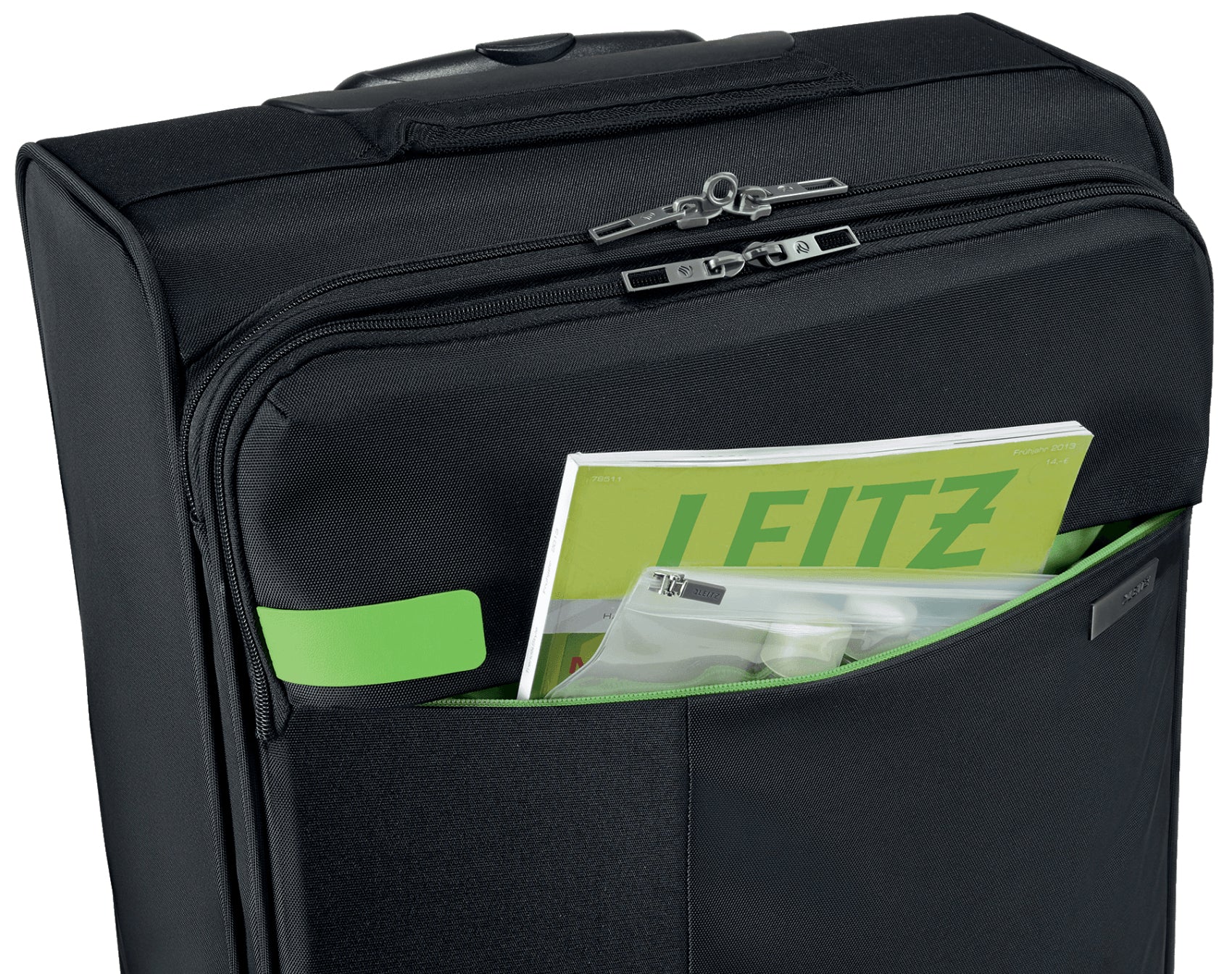 Leitz Trolley Handgepäck – 32 l, für Notebooks bis 15,6", Weichschale, 4 Rollen, schwarz, 38 × 55 × 22,5 cm