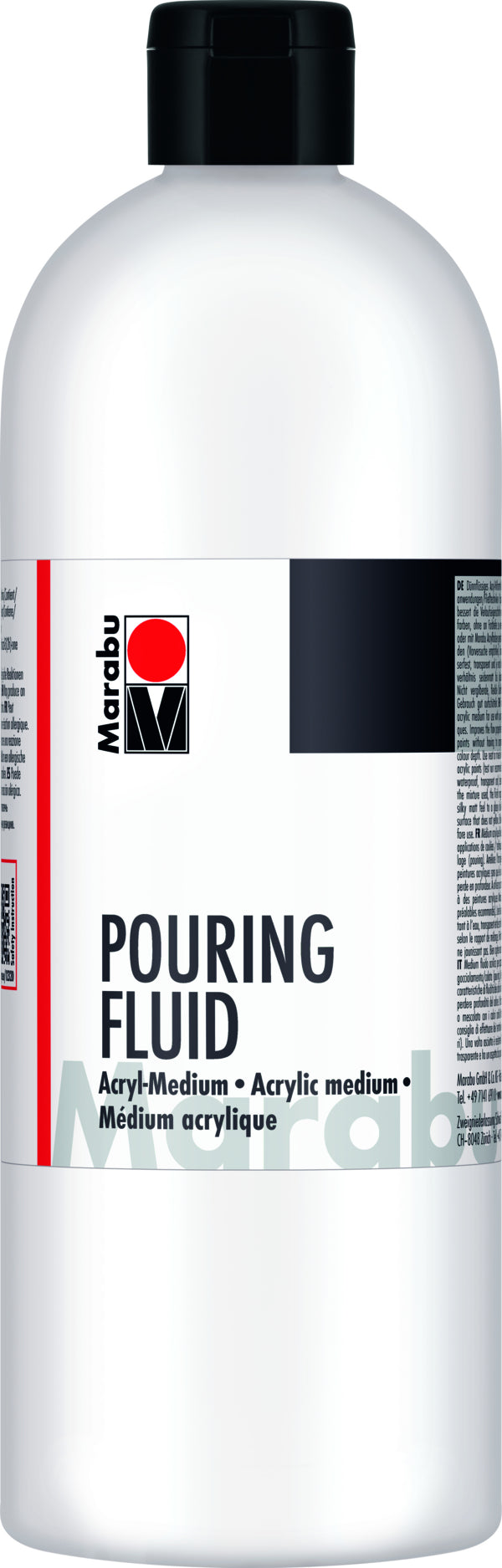 Marabu Pouring Fluid Acrylfarbe für Giess- und Fliesstechniken – Transparent, glänzend – 750 ml