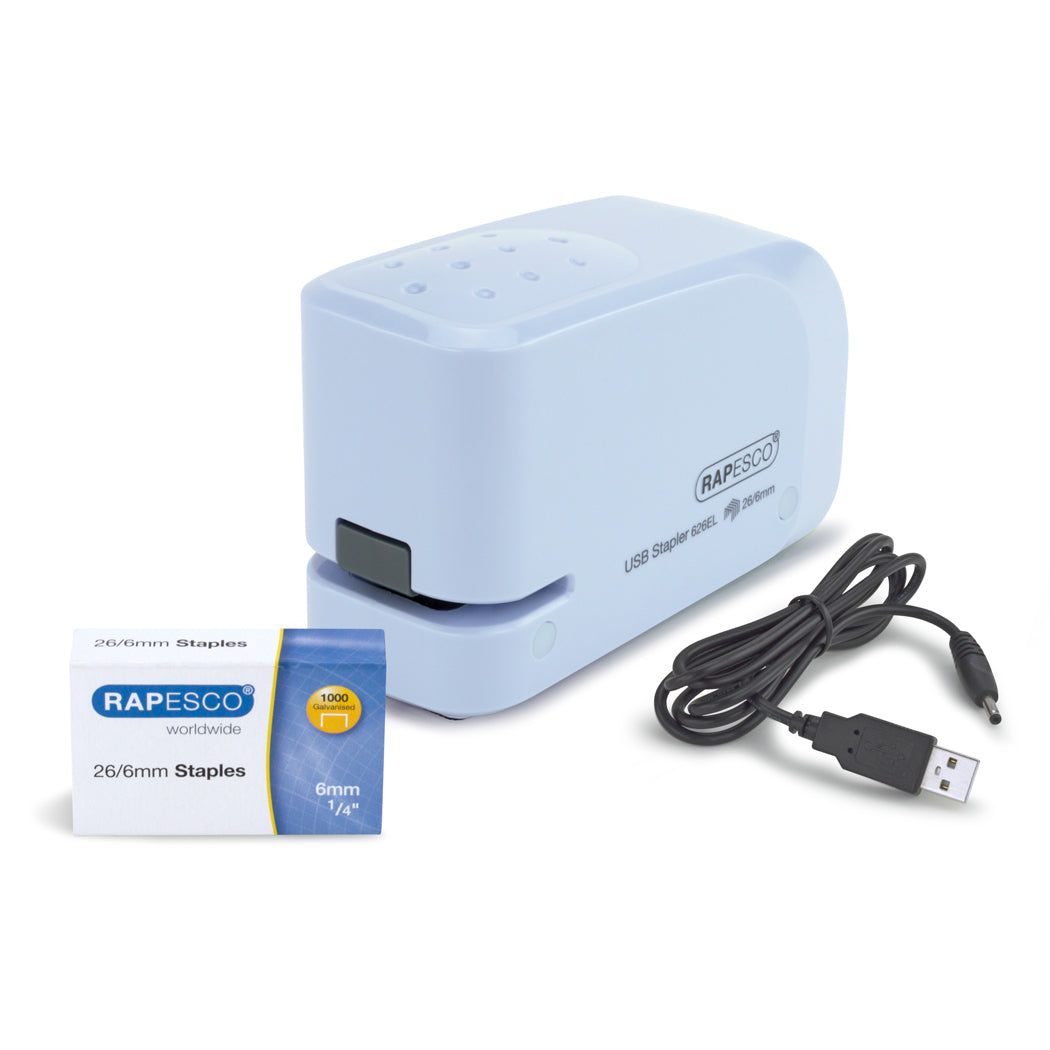 Rapesco 626EL Elektrohefter – 15 Blatt, Automatisch, Akku, Blau